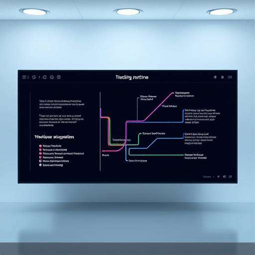 Narrative design software interface showing a visual representation of a branching storyline