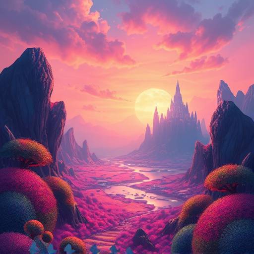 Stylized fantasy landscape generated with AI